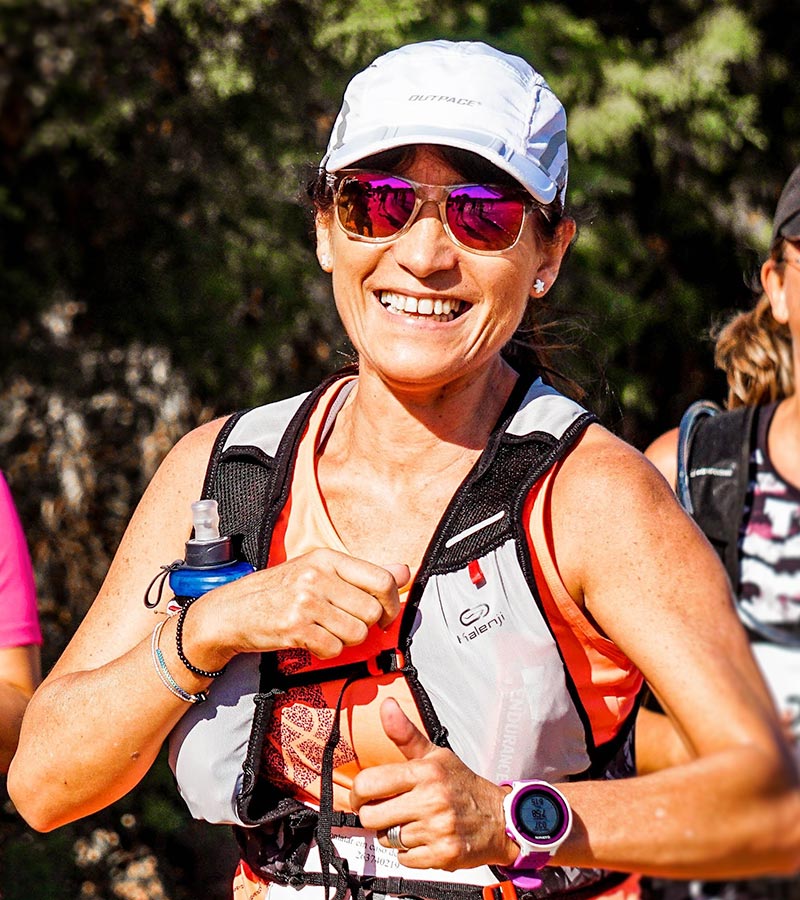 A woman running a marathon