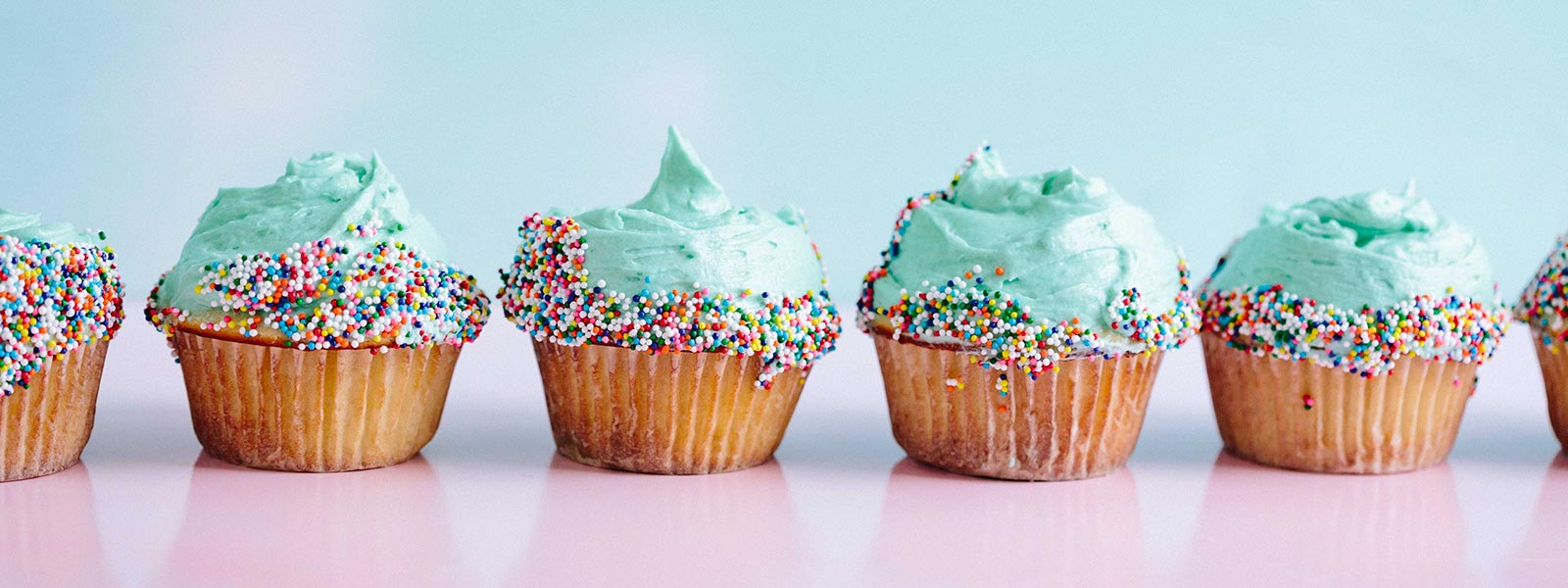 Cupcakes lined up