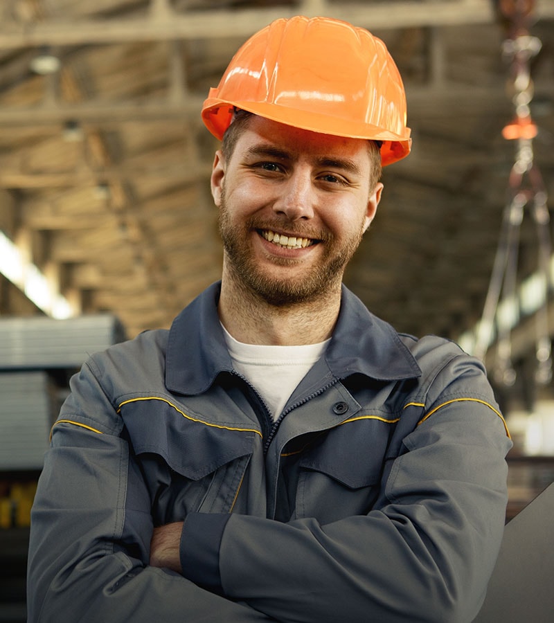 Man in hardhat smiling