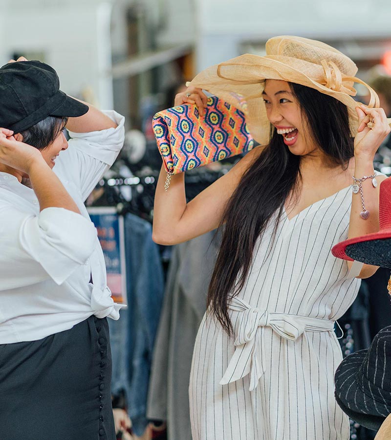 2 women enjoying shopping
